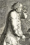 Pangloss, illustration dans Candide de Voltaire.